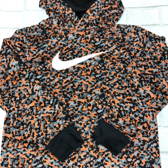 nike camo hoodie orange